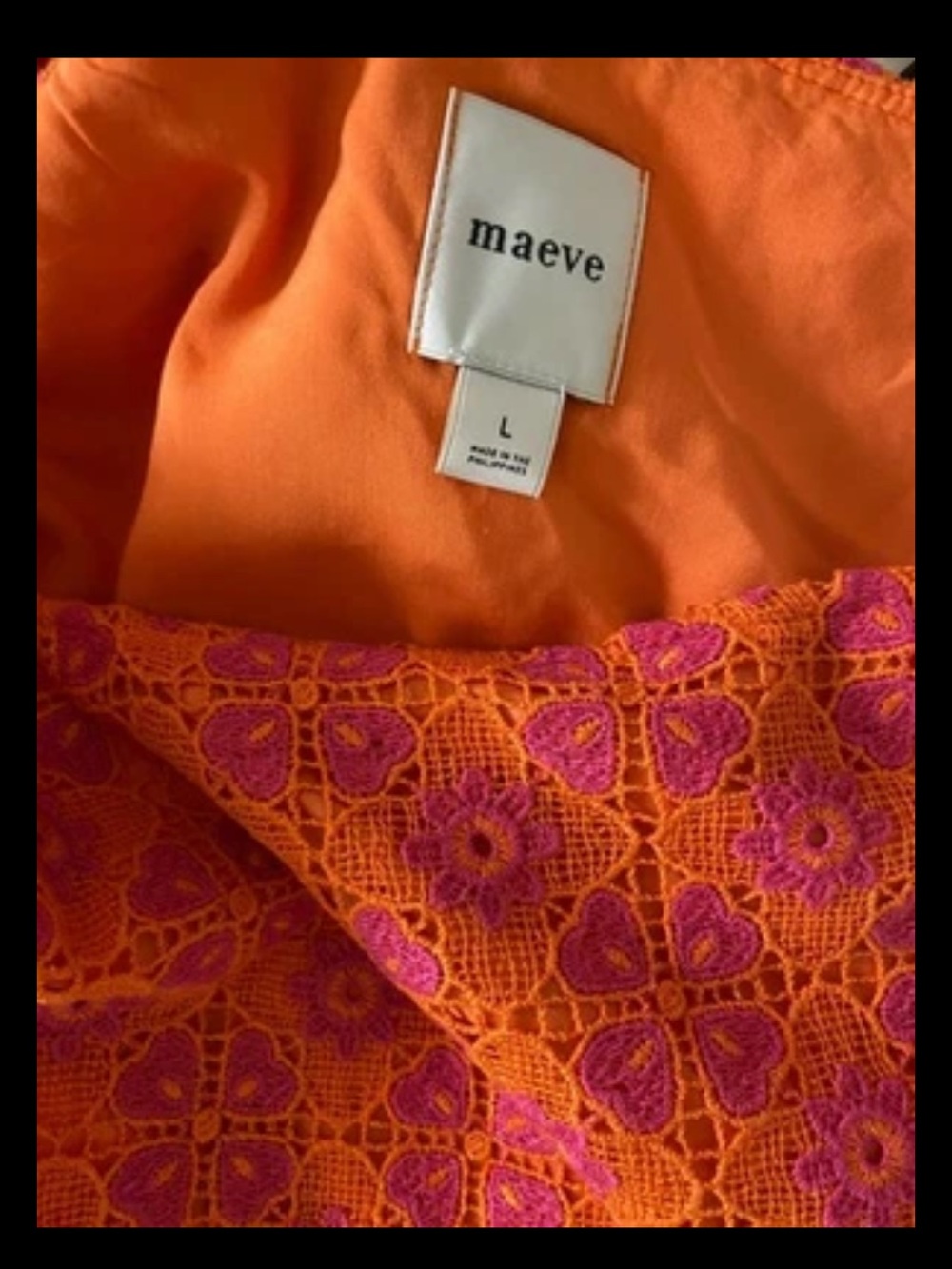 Anthropologie MAEVE Orange Eyelet Lace shift Dress new w/tags! - Picture 5 of 8